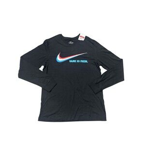 Nike Limited "Game So Fresh" Men's Jet Black Large Long Sleeve Tee 100% Cotton